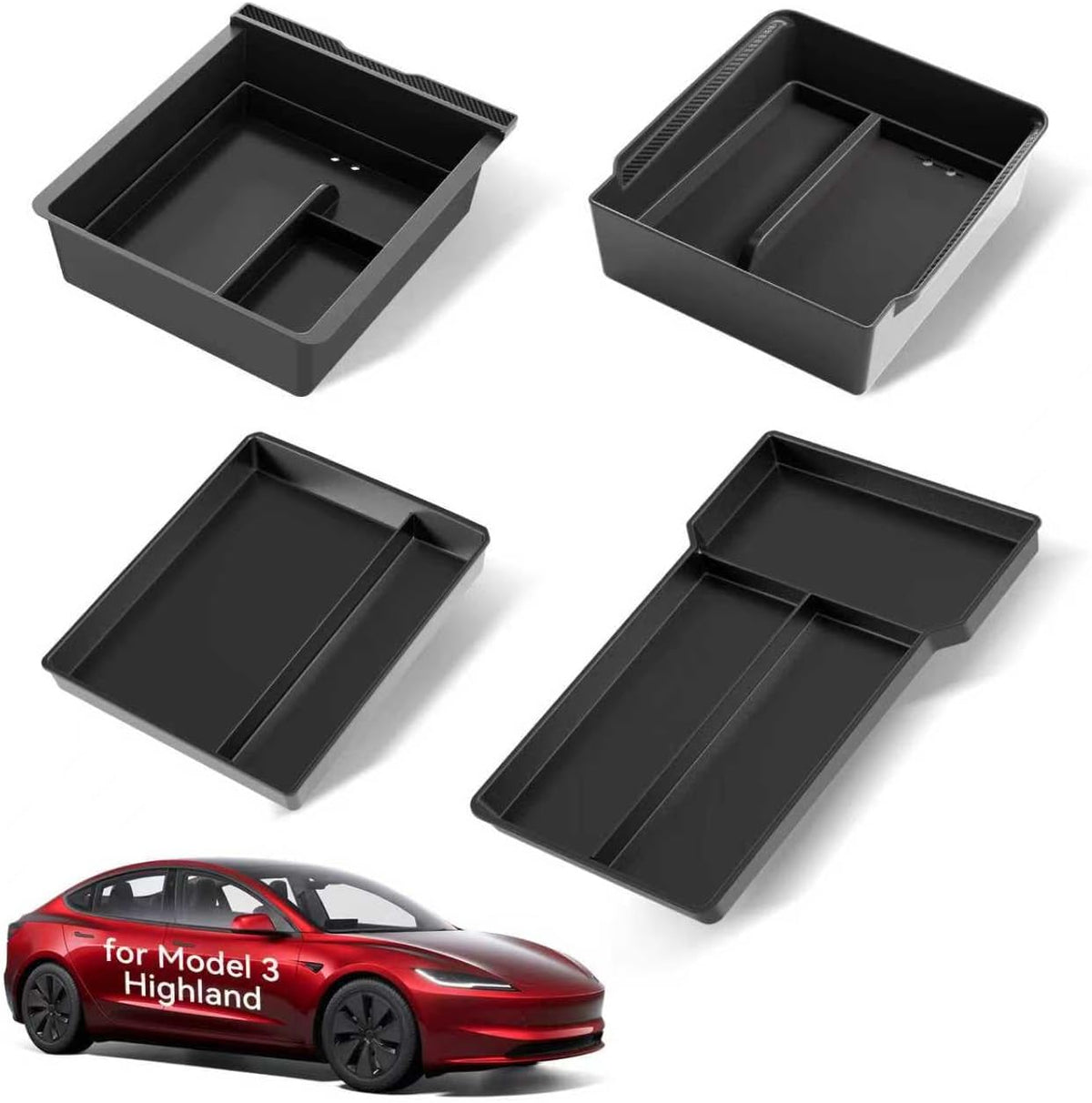 for 2026 Tesla Model Y/3/YL Center Console Organizer Tray 4PCS