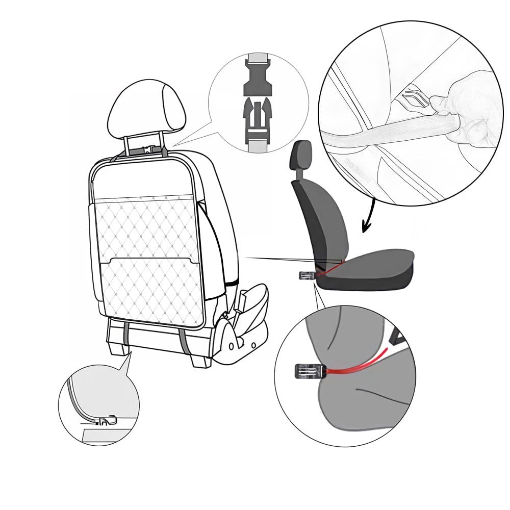 TAIKOO Seat Back Protector,Shields Seat Backs from Kicks and Adds Storage