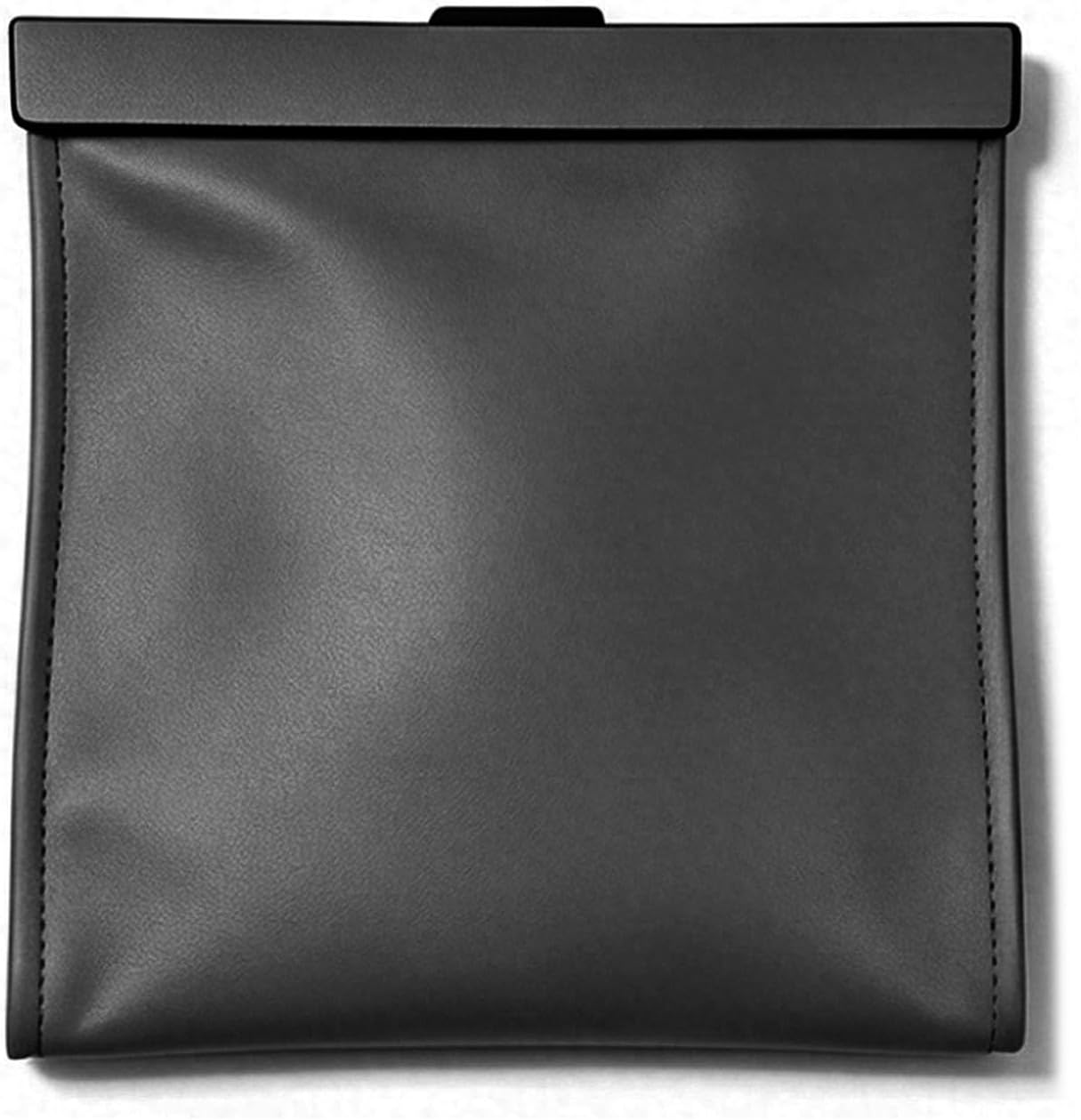 Leather Car Trash Can with Magnetic Closure, Leak-Proof Waterproof Hanging Car Trash Bin with Disposable Bags, Odor-Lock Garbage Can Organizer for Backseat, Console, Door, SUVs, Trucks (Brown)