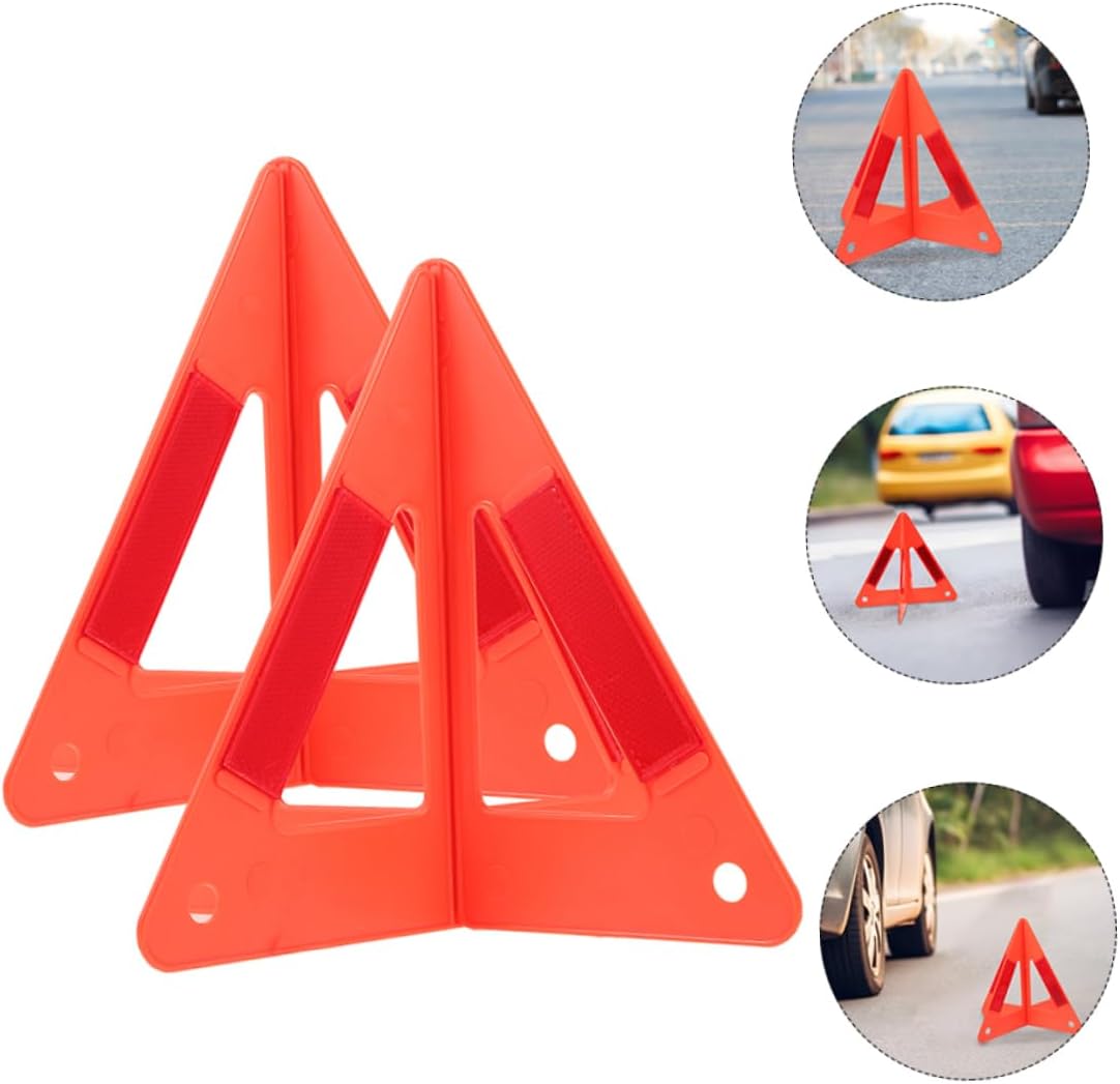 Unomor 3 Pack Foldable Warning Triangle Reflective Roadside Safety Sign