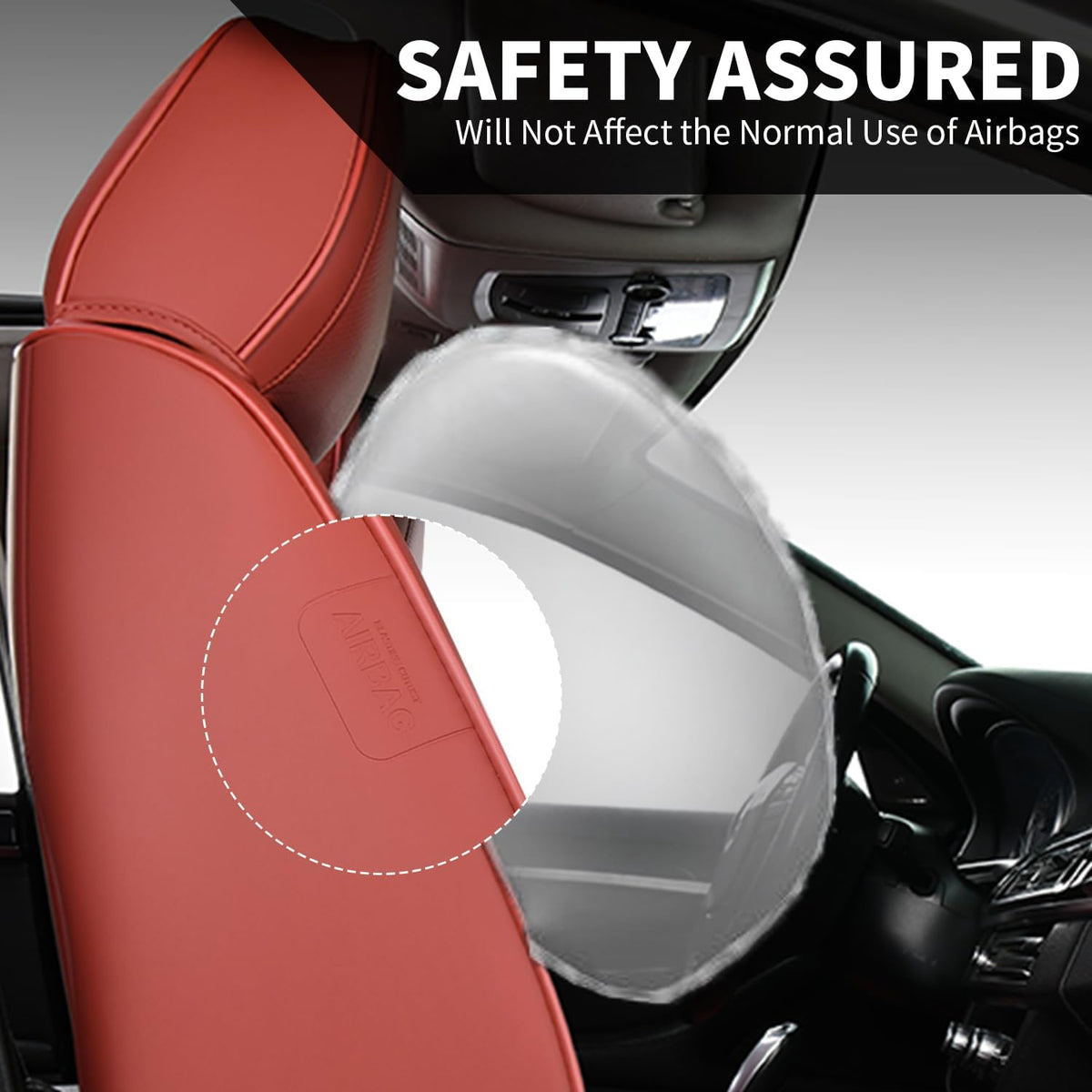 FLORICH Leather Car Seat Covers Luxury Front Car Seat Cover Automotive Car Seat Covers Waterproof Car Seat Protector Cushion Universal Fit for Most Cars Trucks SUV, Red