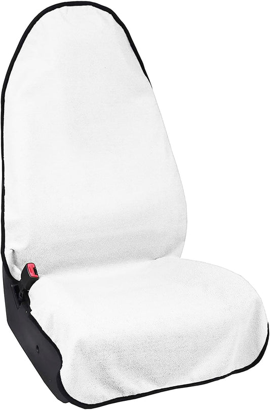 Waterproof Sweating Car Seat Cover for Post Gym Workout, Running, Swimming, Beach and Hiking, Universal Fit Non-Slip Bucket Seat Protector for Cars SUV Trucks, Machine Washable (White)