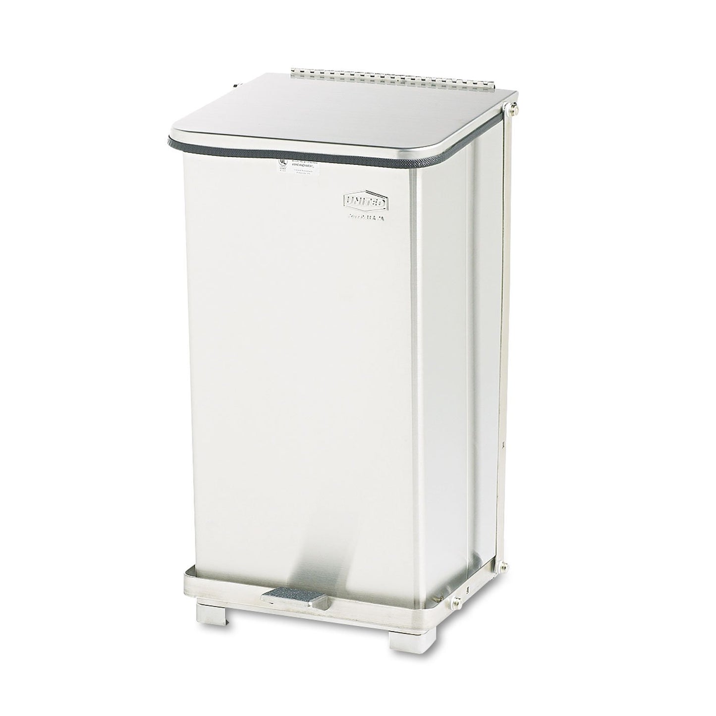 Rubbermaid Commercial Products Defenders Biohazard Steel Trash Can, Step-On, 6.5 GAL, Stainless Steel, Hospital/Doctor's Office/Healthcare Facilities