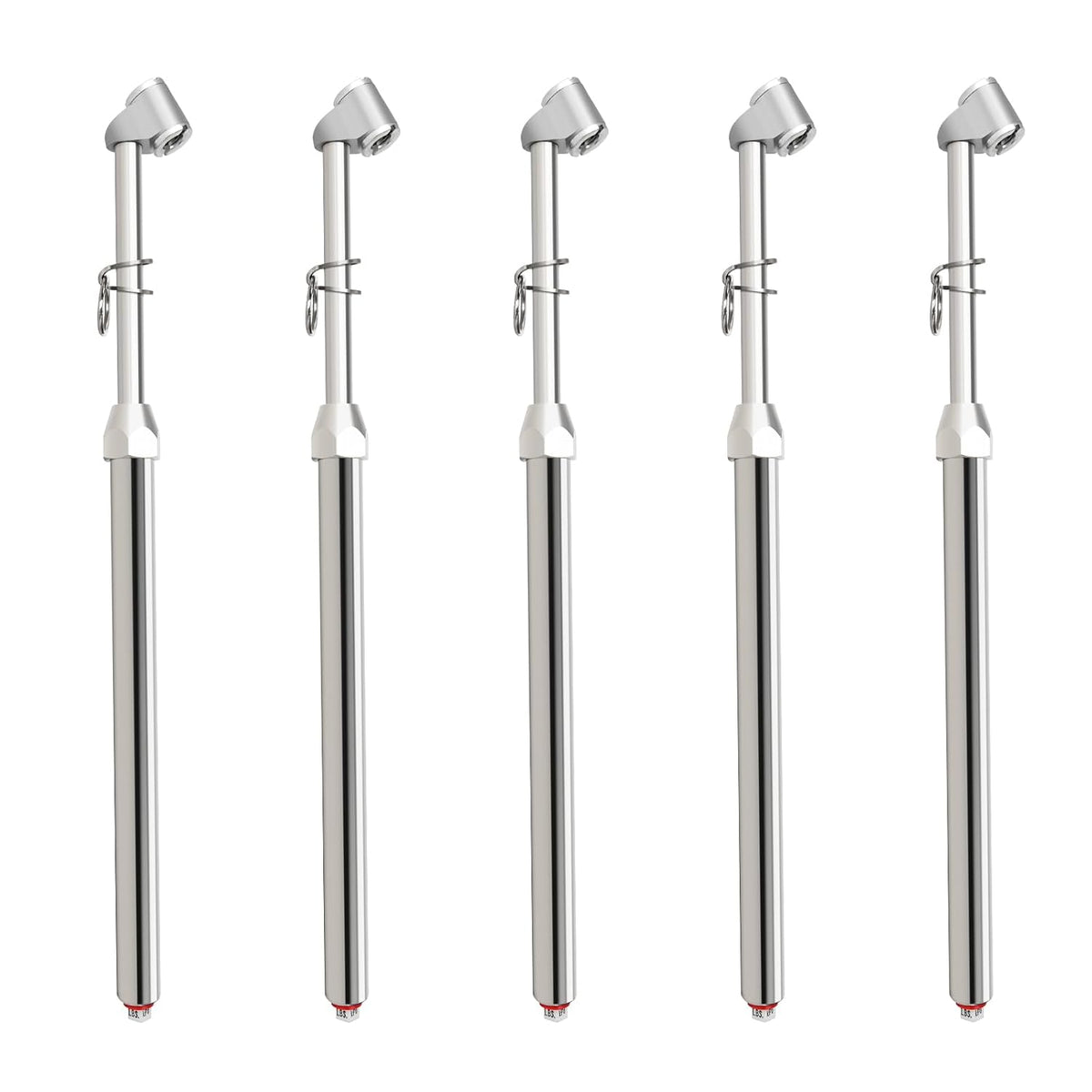 MEANLIN MEASURE Silver Double Straight Type Tire Pressure Gauge，Dual Head Air Pressure Gauge 10Pcs，Pressure Range 10-150 Psi(Suitable for Trucks, etc.