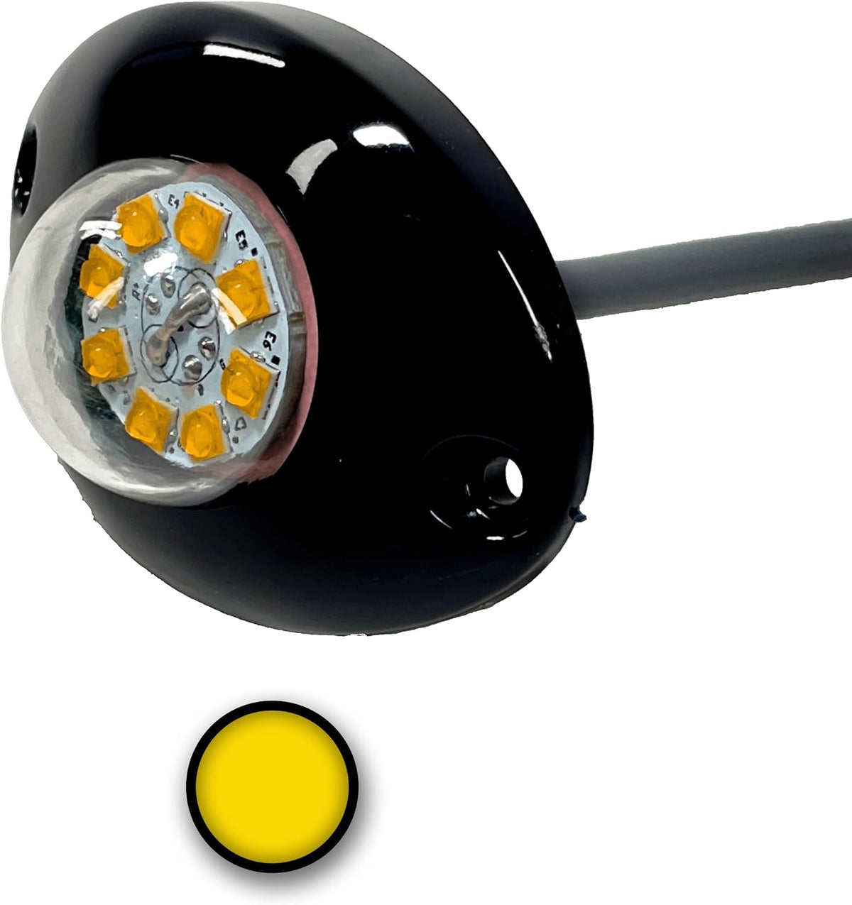 24W High-Intensity Low Profile LED Hideaway Signal Strobe Kit Hazard Light for Trucks & Cars Universal - 1 Pack (Amber)