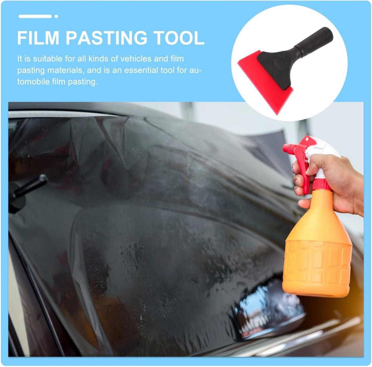Luxshiny Car Tint Squeegee Window Film Scraper Set for Car Windows Mirror Shower Glass Vinyl Wrapping Tool for Stain and Bubble Removal 6.69 X 5.11 X 1.25 in