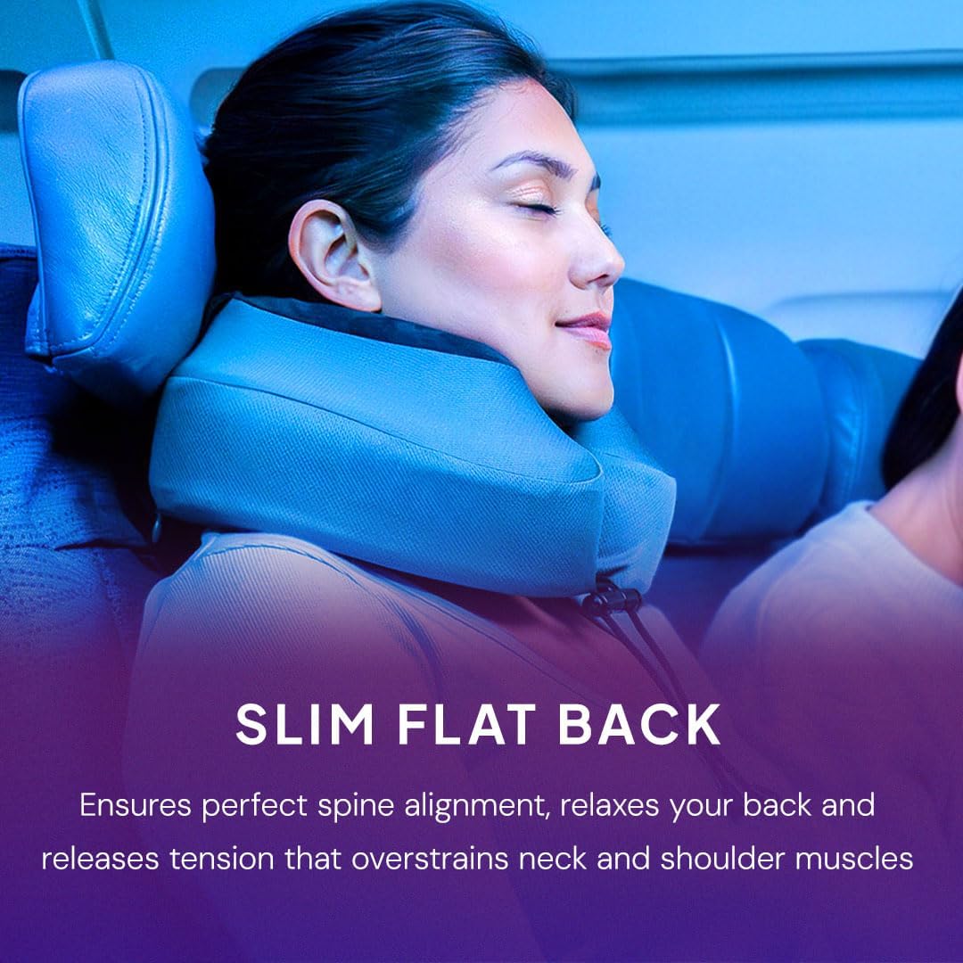 Cabeau Evolution S3 Travel Pillow – Straps to Airplane Seat – Ensures Your Head Won’t Fall Forward – Relax with Plush Memory Foam – Quick-Dry Fabric Keeps You Cool and Dry (Indigo)…