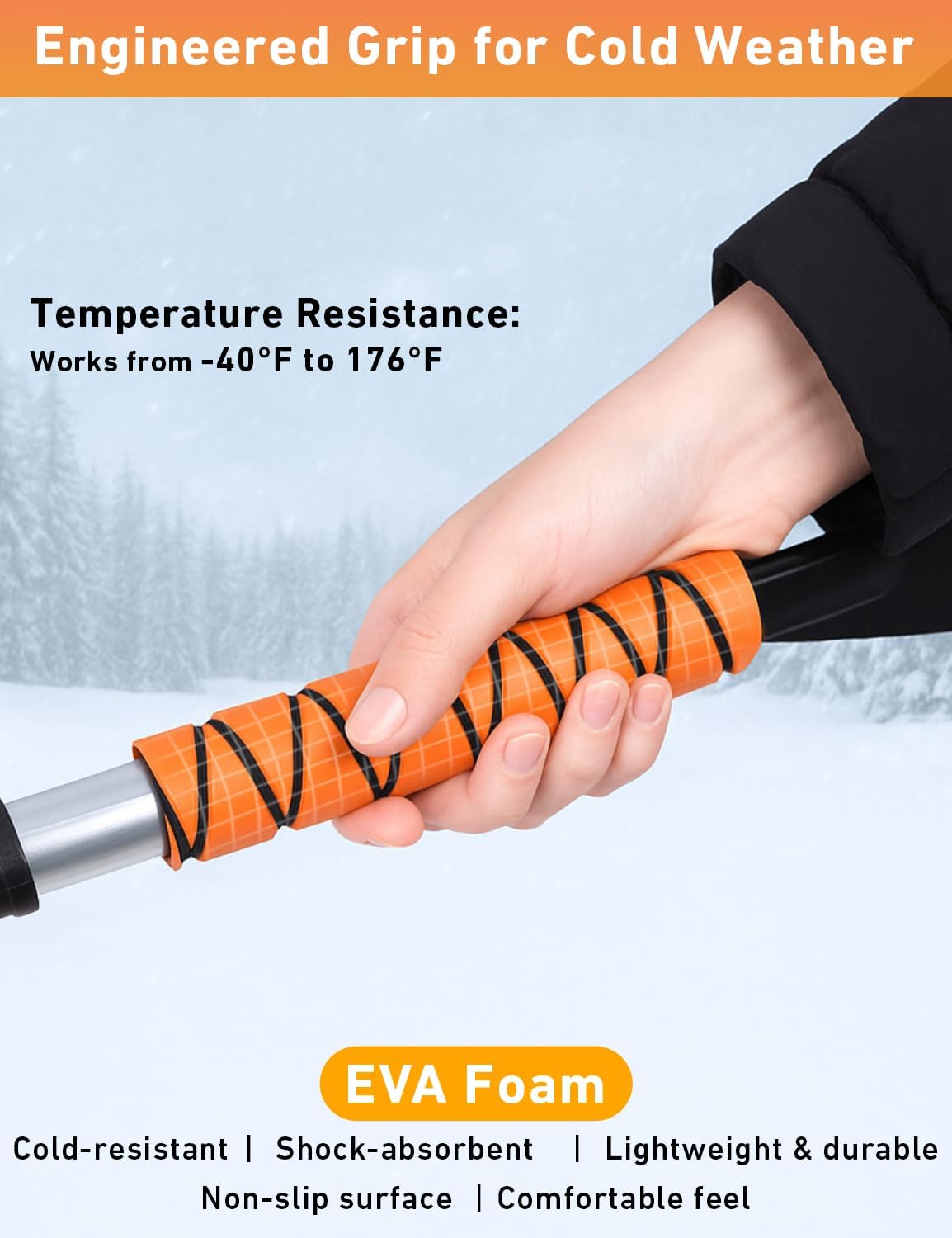 EcoNour 27" Car Snow Brush and Ice Scraper (2 Pack) Windshield Snow Scraper