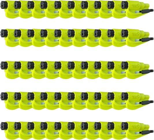 resqme Pack of 50 The Original Emergency Keychain Car Escape Tool, 2-in-1 Seatbelt Cutter and Window Breaker, Made in USA, Yellow - Compact Emergency Hammer
