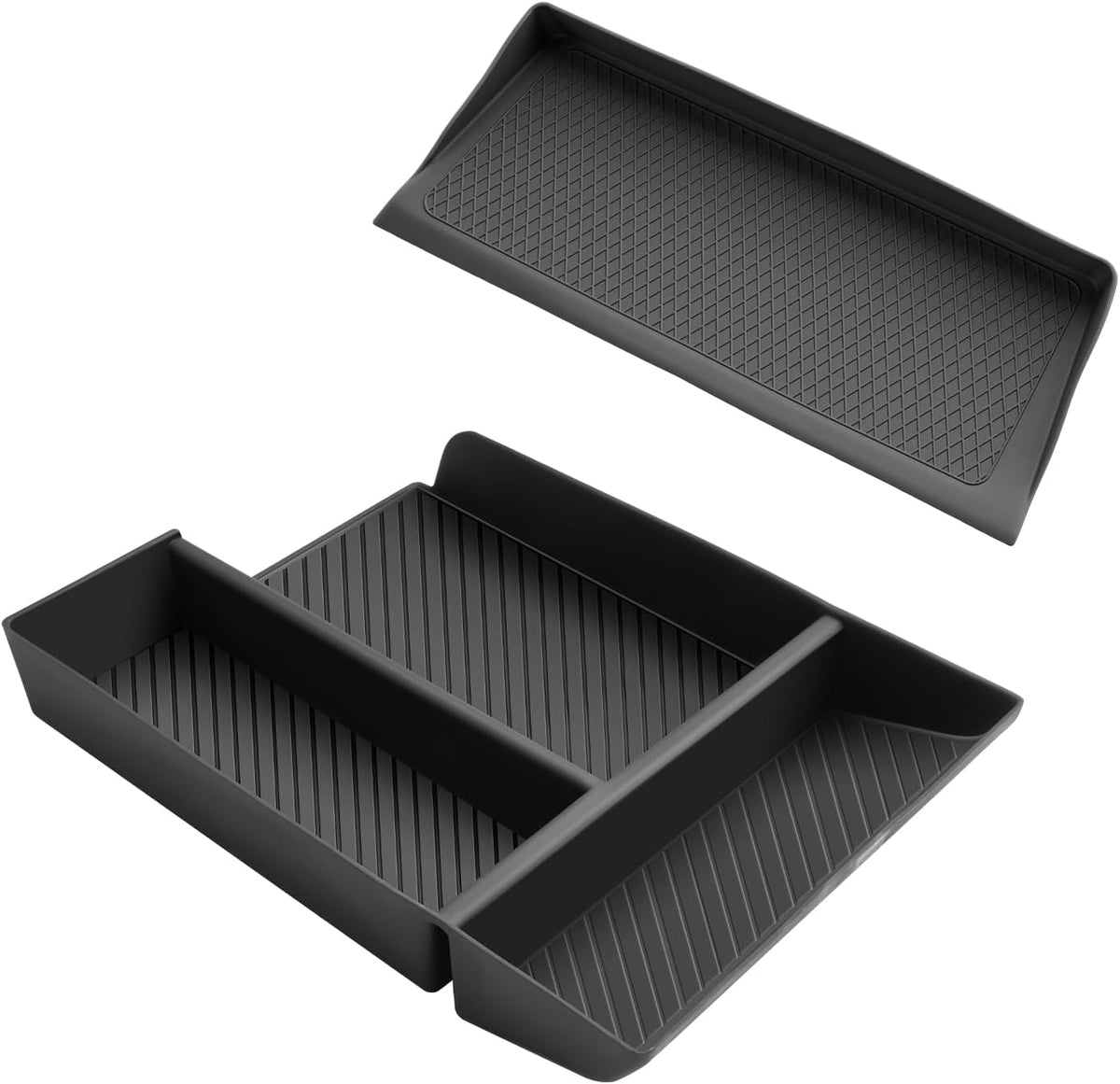 SKTU 2Pcs for 2024 2025 2026 Mazda CX-90 Accessories Center Console Organizer for 2024-2026 Mazda CX-90/2025 2026 Mazda CX-70 Console Tray Wireless Charging Mat 2025 2026 CX-90 Non-Slip Pad