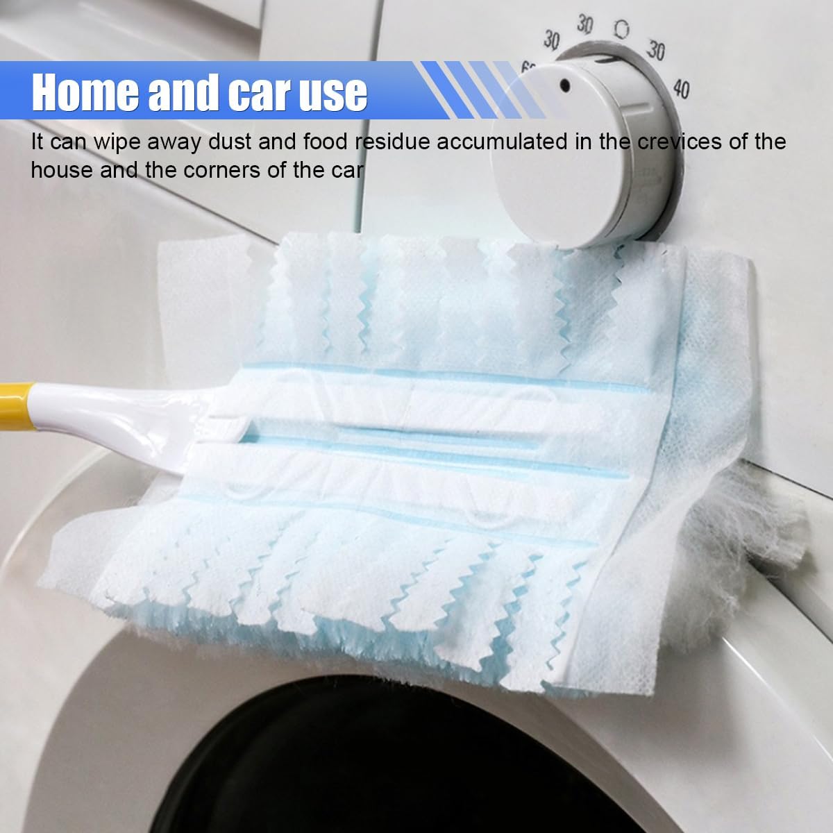 YoRise Duster Refills, Microfiber Cleaning Tools with 1 Handle, Heavy Duty Electrostatic Duster Replacement Head, Disposable Cleaning Supplies for Car, Kitchen, Bedroom, Furniture, Blinds(30PCS)