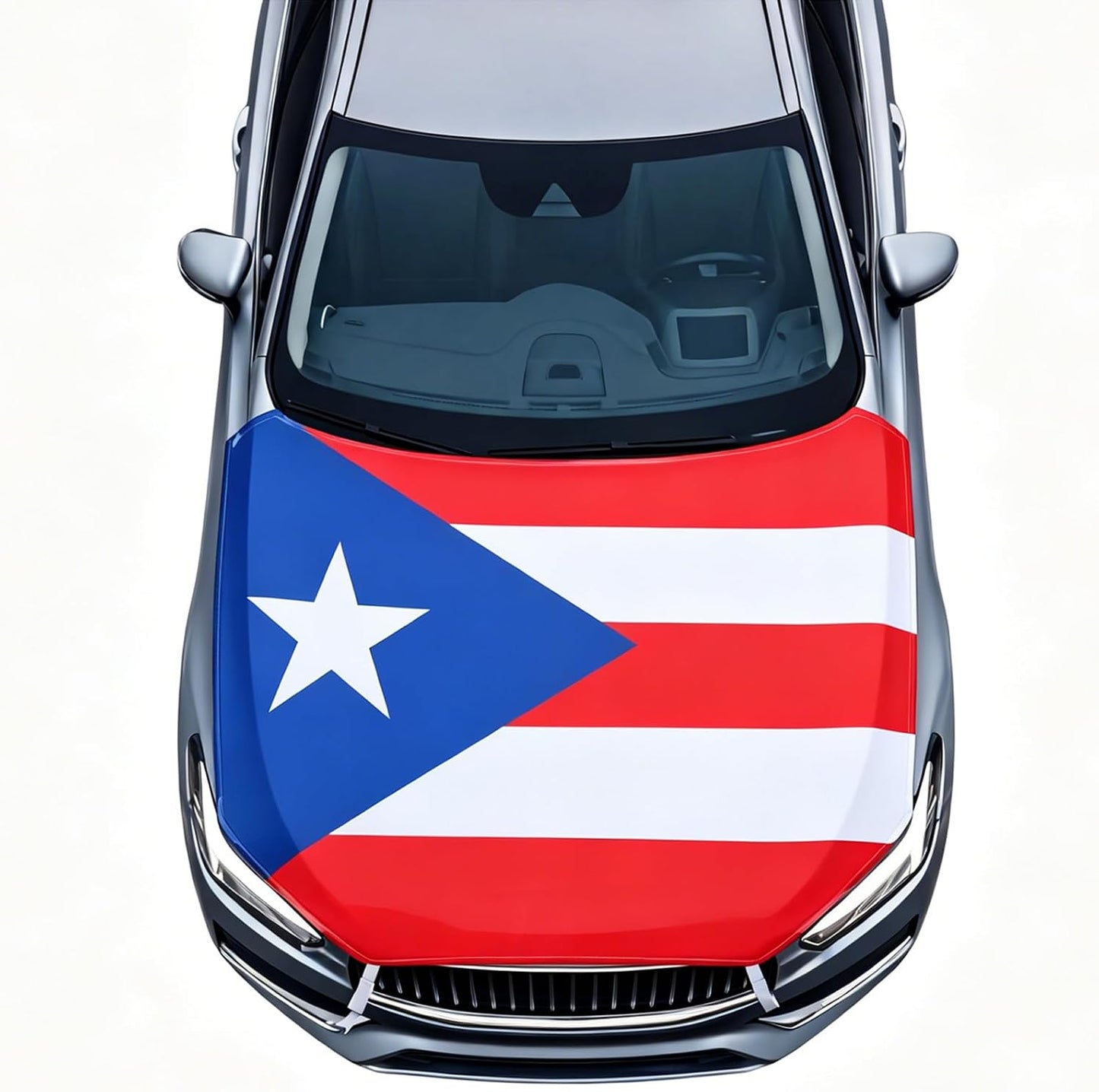 1 Pack Puerto Rico Flag Car Hood Cover 250th Anniversary Weatherproof Car Cover with Adjustable Elastic Straps 63 x 47 Inch Universal Fit Engine Shield for Trucks Suvs All Seasons Outdoor