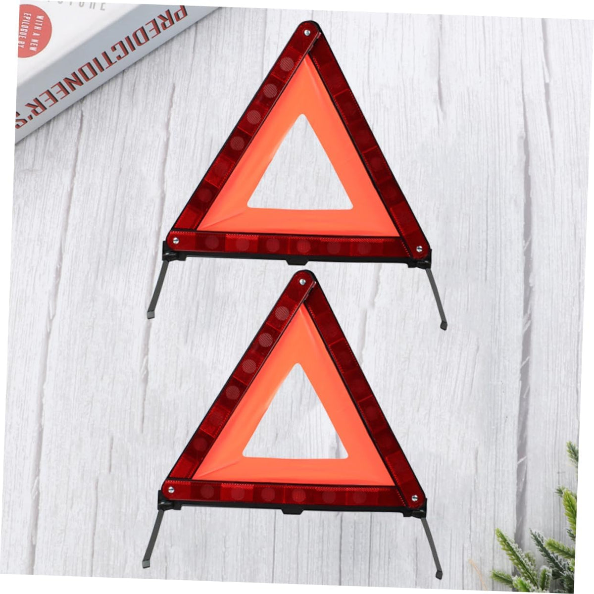 Cabilock 2pcs Reflective Triangle Warning Sign Kit Emergency Roadside Triangle for Vehicles Compact Design for Easy Storage and Quick Setup Essential Safety Accessory for Roadside