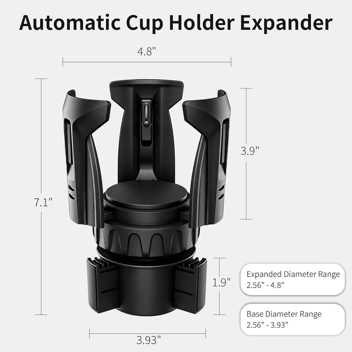 Automatic Car Cup Holder Expander, Large Water Bottles Holder for Yeti, Hydro Flask, Nalgene, Owala 24/32/45/50oz Travel Tumbler & Mug, Adjustable Car Cup Insert Accessories (1 Pack)