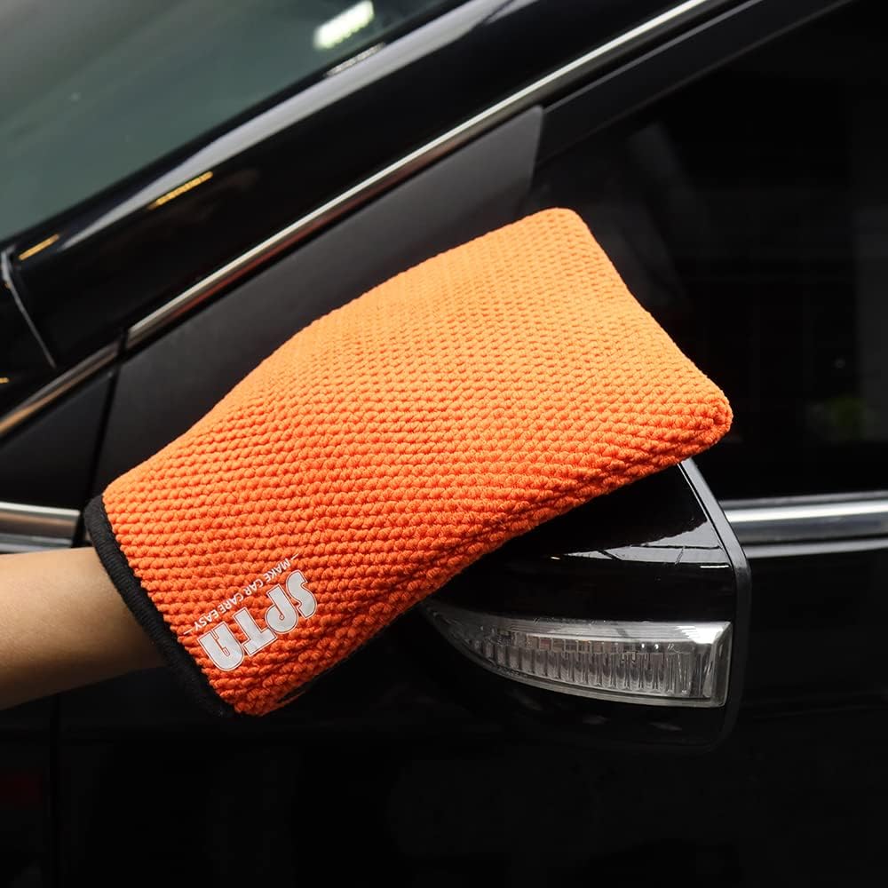 SPTA Clay Mitt, Pro Medium Grade Clay Bar Infused Mitt, Car Detailing Glove Quickly Removes Debris from Your Paint, Glass, Wheels, & More -CB306