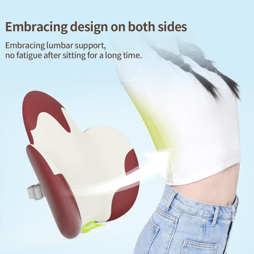 Lumbar Support Pillow for Office Chair, Gaming Chair, Car Driver Seat Back Cushion, Bed & Couch, Gifts for Friends and Parents,Ergonomic Back Support Pillow with Comfortable Memory Foam(Red/White)
