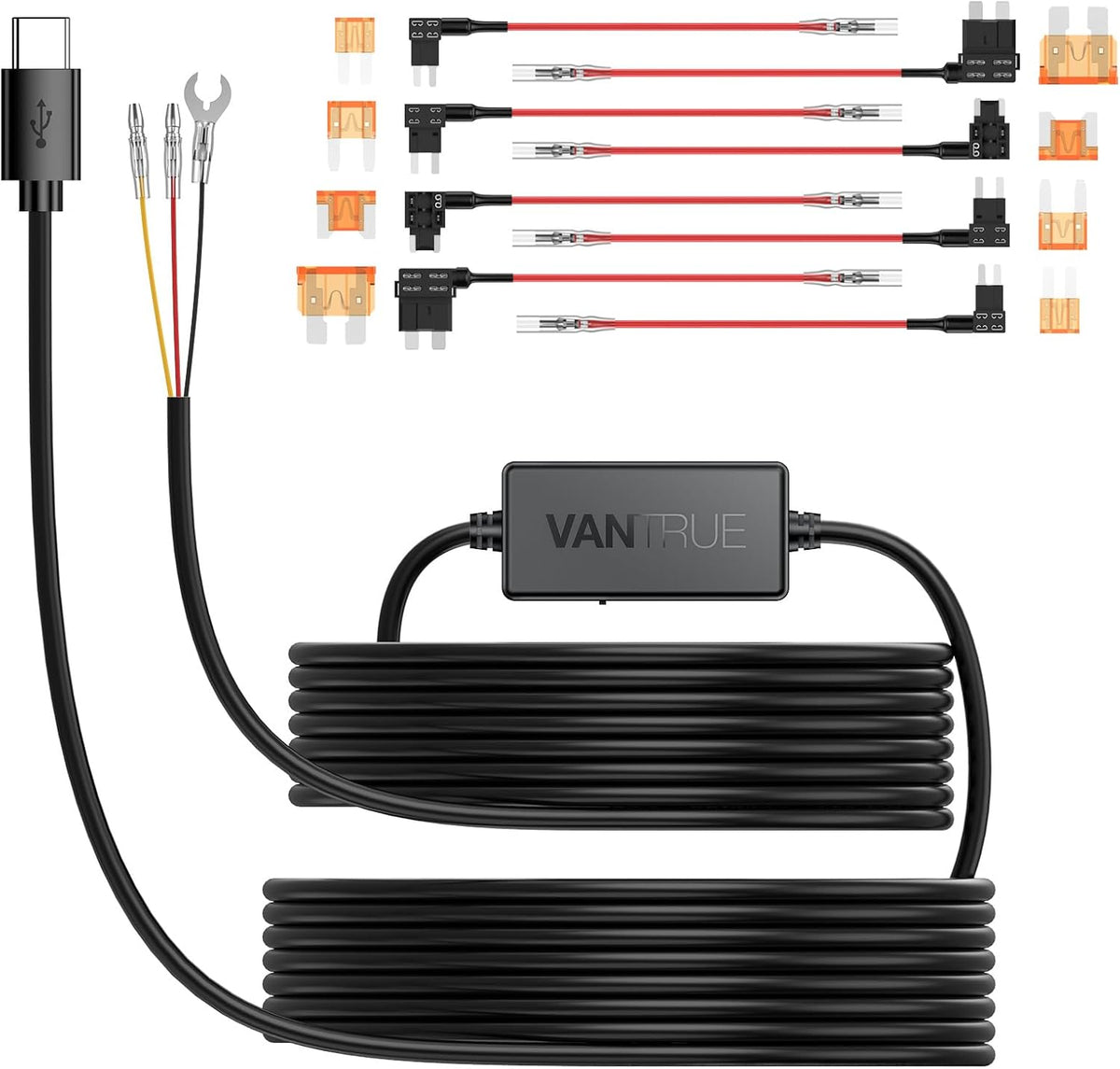 [N4 Pro S & CPL & Hardwire Kit & 128GB SD Card] Vantrue N4 Pro S 4K 3 Channel Dash Cam, Triple STARVIS 2 Dash Camera for Cars, 4K+1080P+2.5K Front and Rear Inside