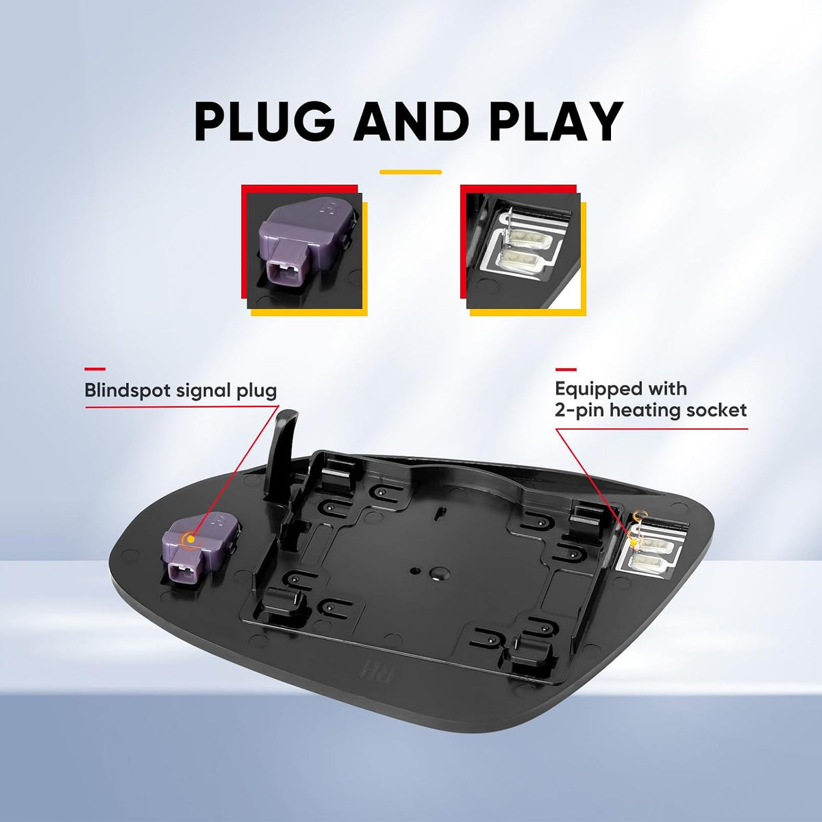 For 2012-2017 Toyota Camry Passenger Side Mirror with Blind Spot