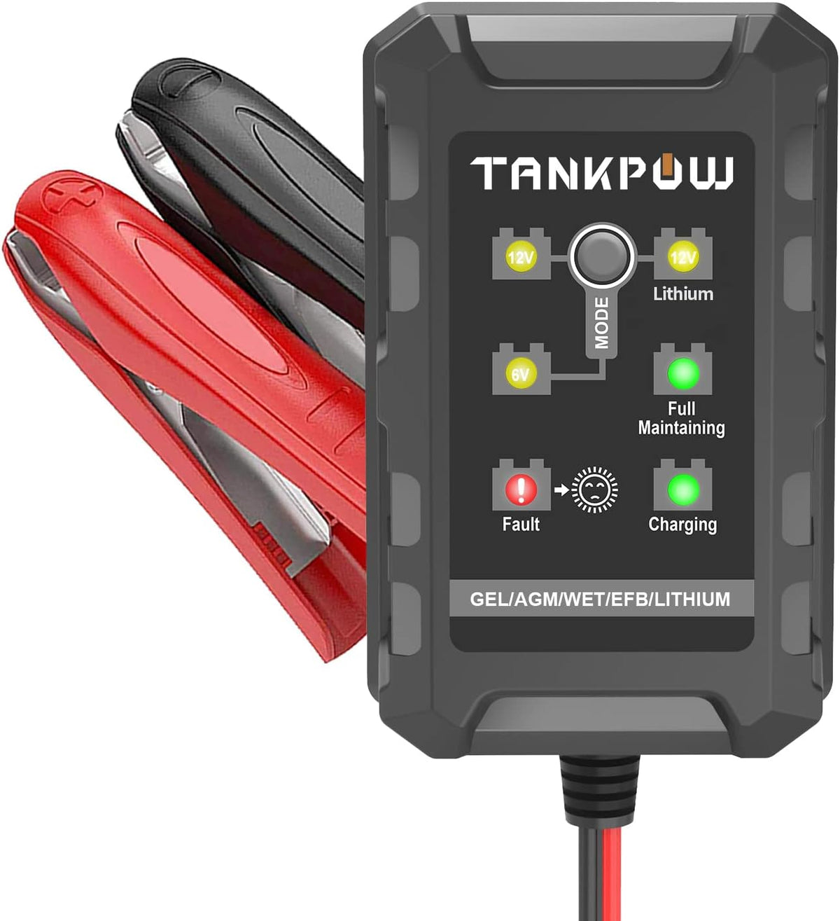 6V/12V 1.5A Automatic Battery Charger,Smart Battery Charger with Overcharge Protection,Trickle Charger Maintainer for Cars,Motorcycle,Lead-Acid&Lithium(LiFePO4) Deep Cycle Batteries