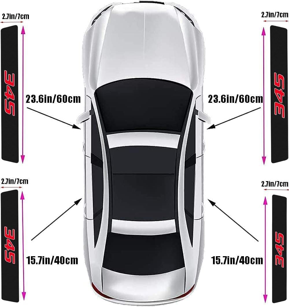 4 Pieces/Set, Compatible for Dodge Charger Challenger Chrys 300c Door Sill Plate Protectors, Carbon Fiber Vinyl Car Door Sill Decorative Scuff Plate