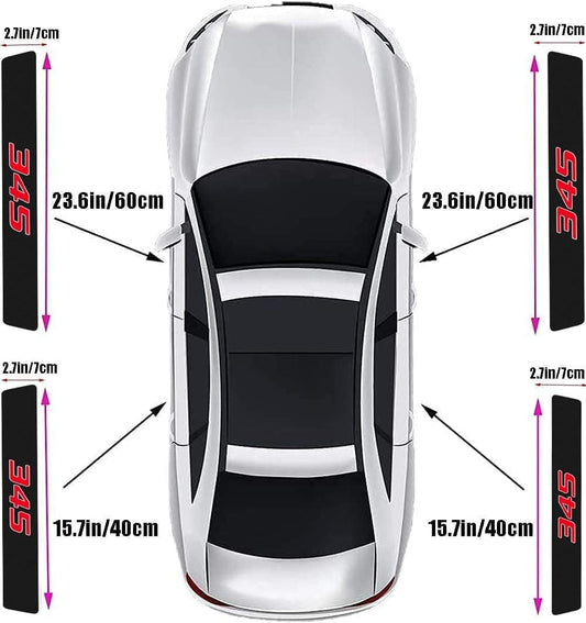 4 Pieces/Set, Compatible for Dodge Charger Challenger Chrys 300c Door Sill Plate Protectors, Carbon Fiber Vinyl Car Door Sill Decorative Scuff Plate