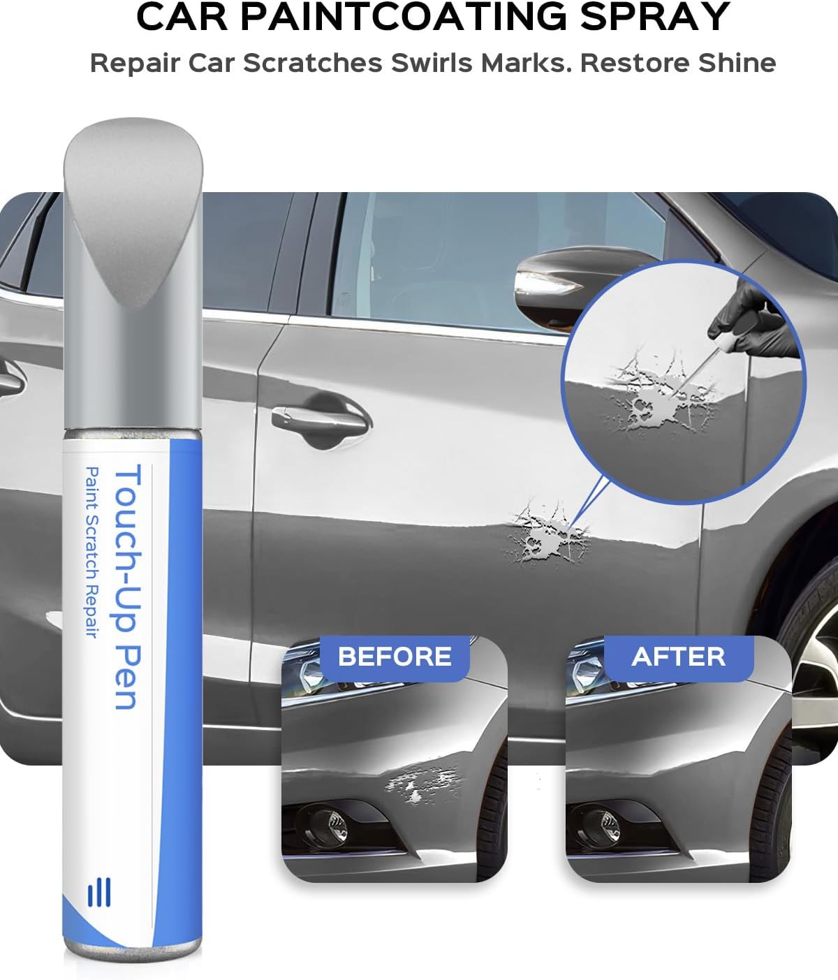 K23 Brilliant Silver Metallic Touch Up Paint Compatible with Nissan Exact Match Chips and Nicks Touch Up