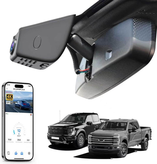 Mangoal 4K Dash Cam for Ford F150 2018-2026, F250 F350 F450 2020-2026 (A)