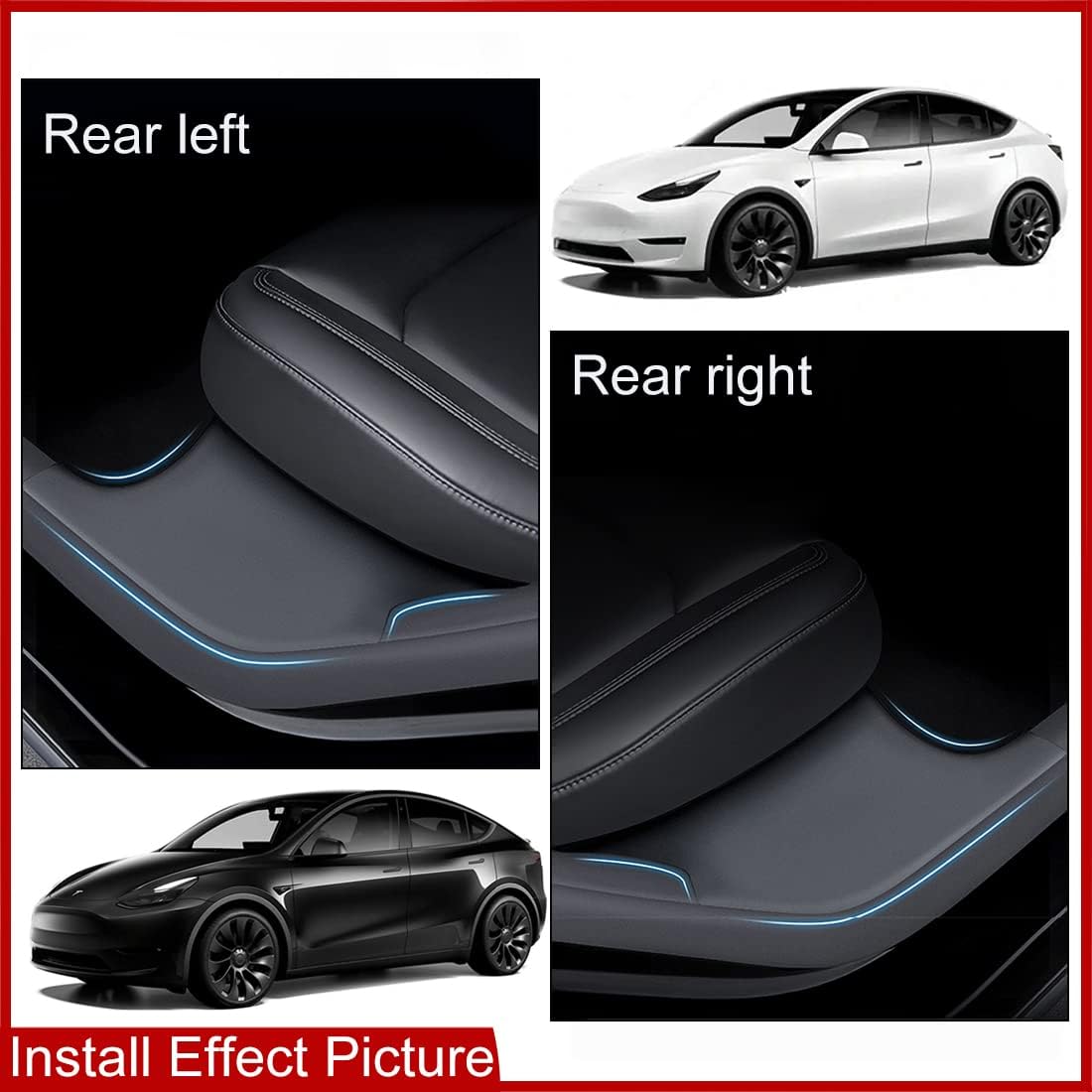 FASTCHE for Tesla Model Y Door Sill Protector 5 Seater (NOT Fit 7 Seater) Rear Door Car Pedal Kick Protection Strip Styling Covers Accessories(2 Packs)