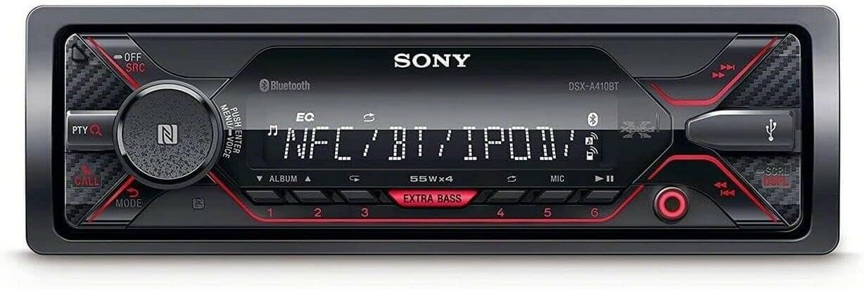 Sony DSX-A410BT Single Din Bluetooth Front USB AUX Car Stereo Digital Media Receiver (No CD Player)