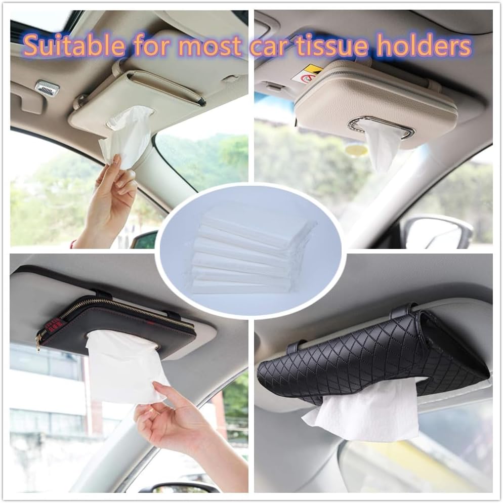 Car Tissue Refills, Facial Napkin Refills for Car Visor Tissue Holder - 600 Sheets, 12 Packs (12 Pack)