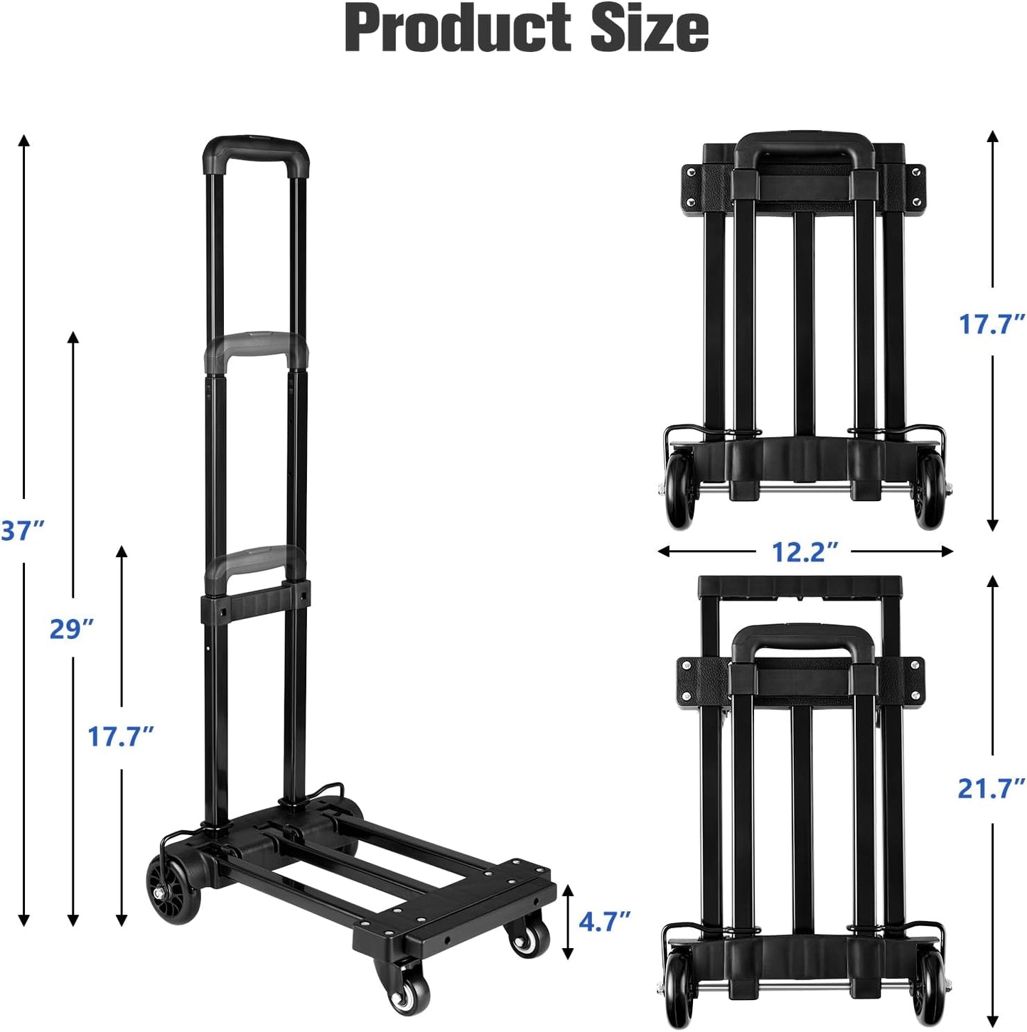 KEDSUM Car Seat Travel Cart, Compact and Lightweight Dolly Cart for Airport, Solid Construction Portable Car Seat Stroller for Airports, Folding Hand Truck Dolly Fit to Infant, Booster