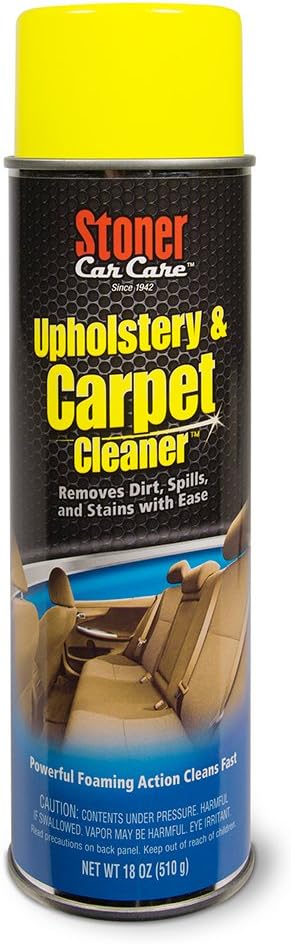 Stoner Car Care 91144-12PK Upholstery & Carpet Cleaner — Powerful Foaming Action Lifts Tough Stains from Seats, Floor Mats, Upholstery, Fabric, and More — 18 oz (Pack of 12)