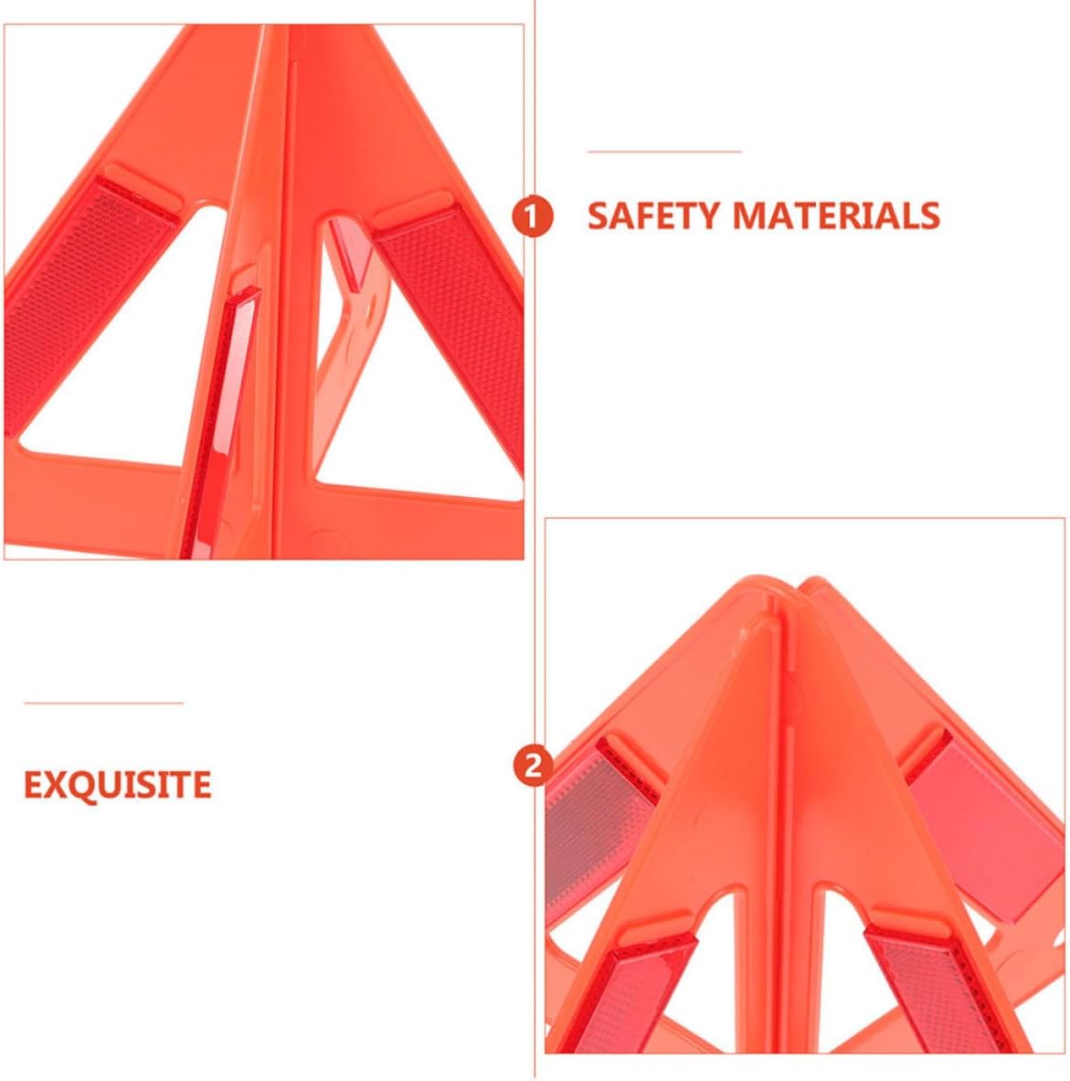 ibasenice Reflective Warning Triangles 4pcs for Roadside Emergency Safety