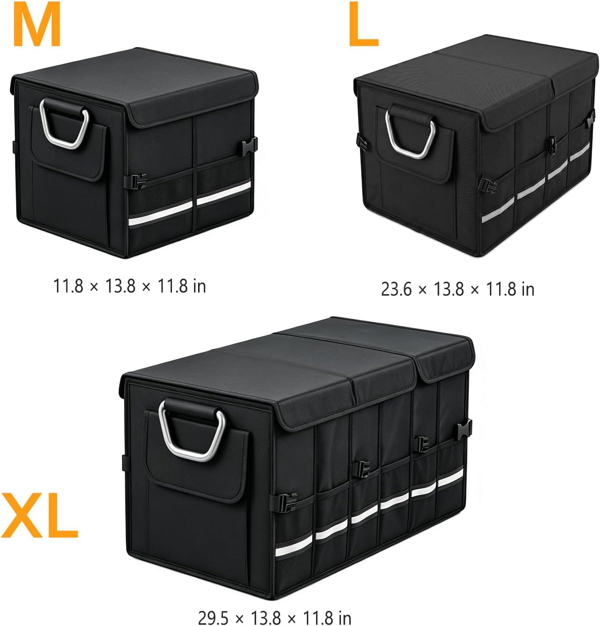 Trunk Organizer With Lid For SUV Car Trunk Foldable Oxford Storage