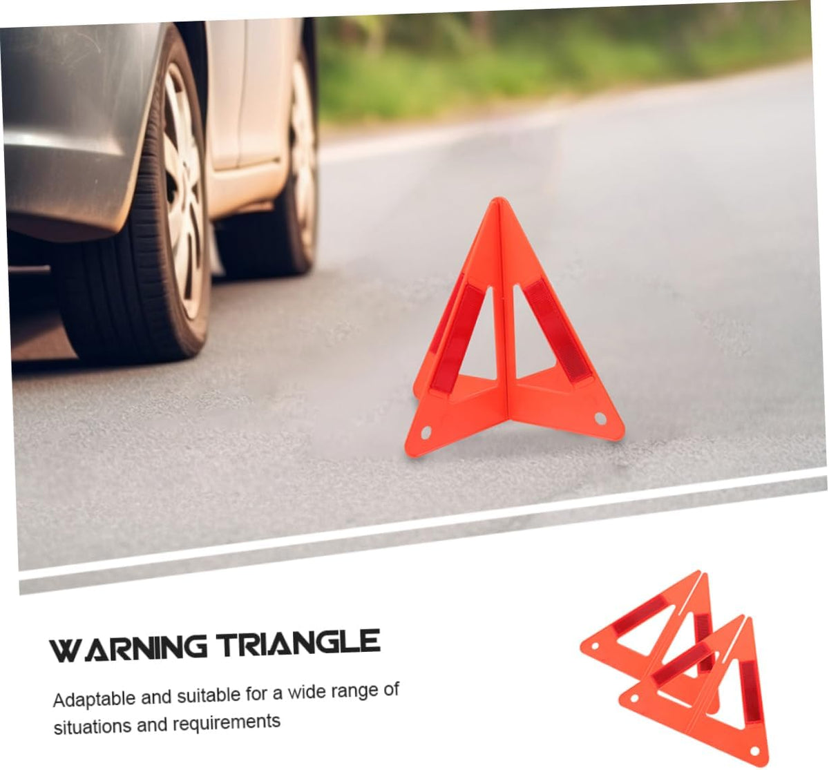PRETYZOOM 3pcs Reflective Triangle Warning Signs for Roadside Emergency Foldable Vehicle Safety Kits Carrying Case
