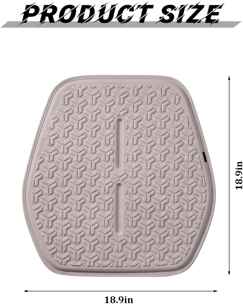 Gel Car Seat Cushion, Soft Cooling Breathable Anti-Slip Driver Seat Mat for Sciatica & Coccyx Pain Relief, Comfortable Auto Interior Chair Protector Pad, Universal Fit (Khaki)