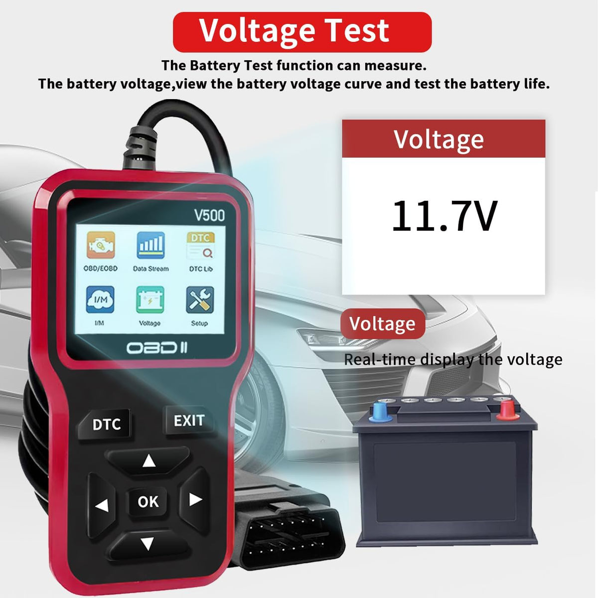 OBD2 Scanner Diagnostic Tool - Check Engine Light Code Scanner Tool with Reset, DTC, Data Stream, I/M Readiness, Car & Truck Scan Tool for All Vehicles Since 1996, escaner automotriz