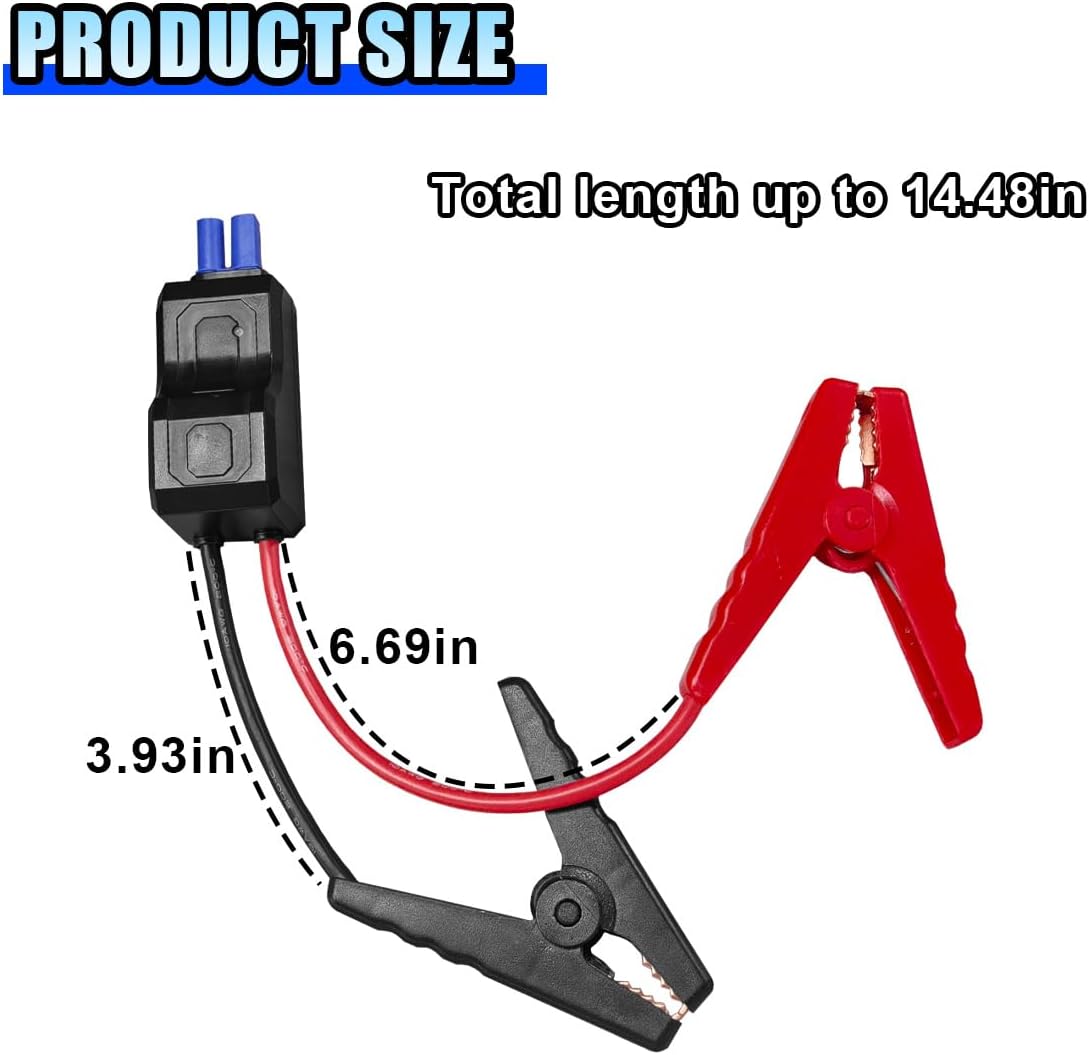 Smart Jumper Starter Clamps, Portable Car Battery Booster Clamp Cables, Automotive Alligator Clamp Replacement, Intelligent Emergency Jumper Cables Clamps Battery Clips for 12V Car Jump Starter
