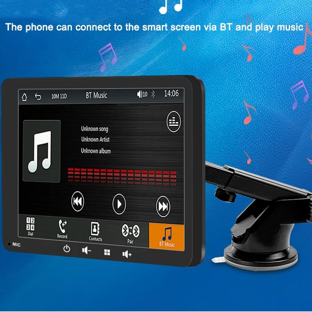 7" HD Touch Screen Car Stereo with Bluetooth Hands-Free AUX FM Transmitter USB TF Card, Fits Most Vehicles, Apple Carplay Screen Portable Wireless Apple Car Play & Android Auto
