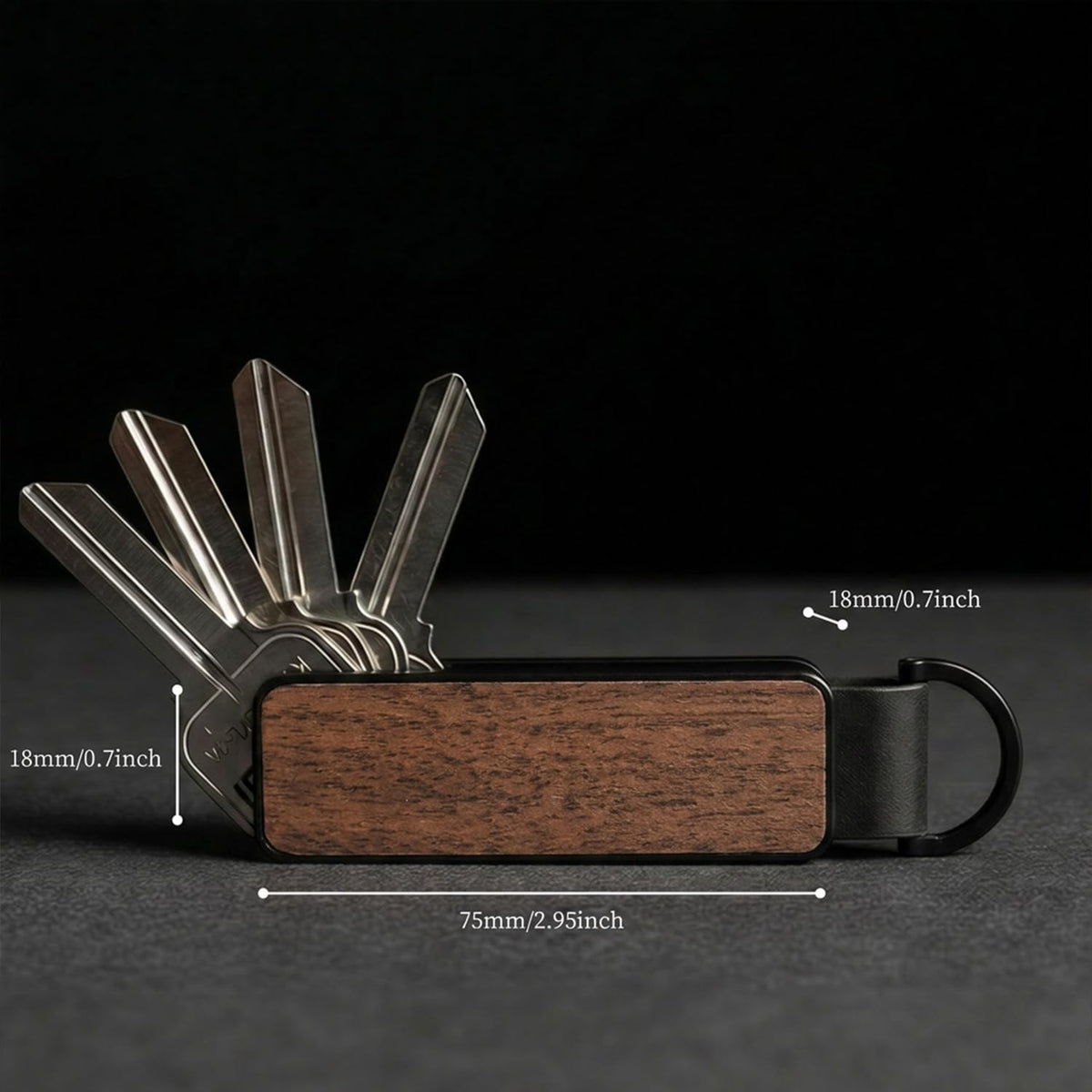 Compact Metallic Aluminum Key Organizer holder Keychain with Pocket Clip.