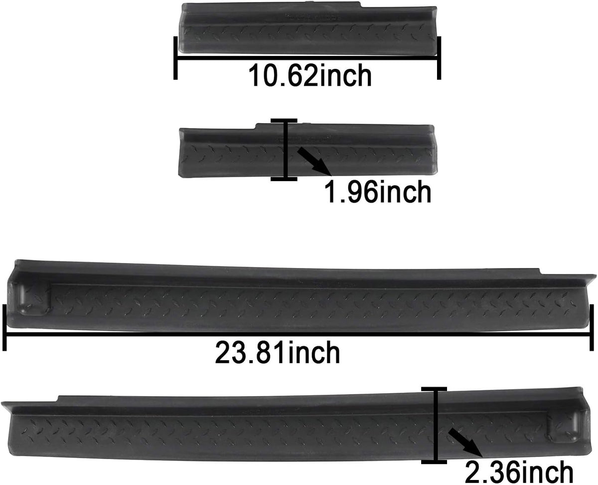 u-Box JKU Door Entry Guard Sill Protector Scuff Plate Black Compatible with 2007-2018 Jeep Wrangler JK Unlimited 4-Door