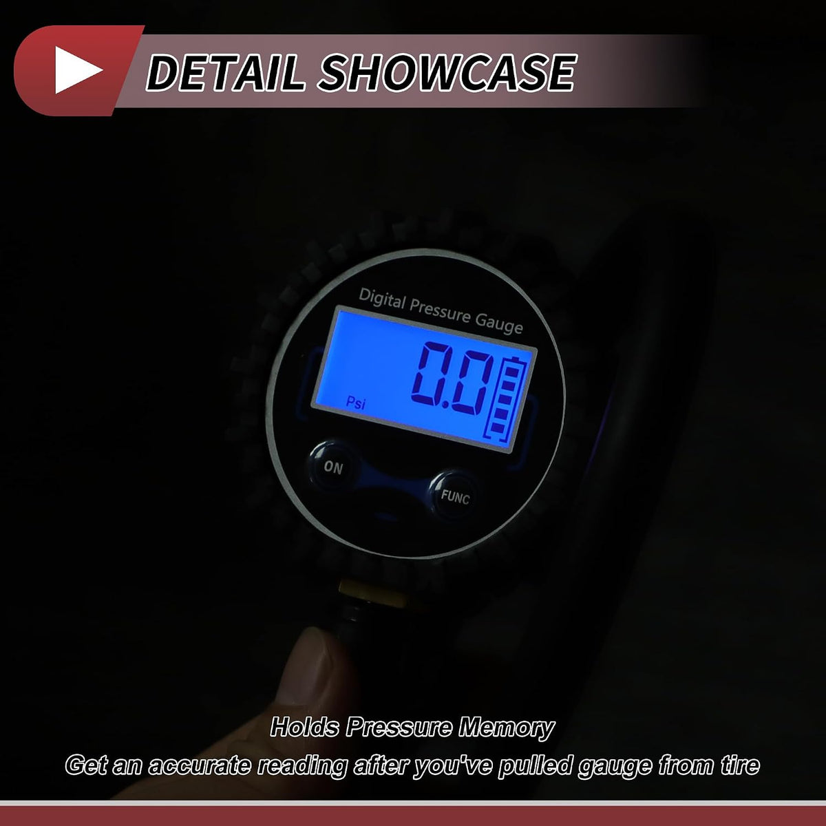 1 Set Universal Car Digital Tire Pressure Gauge W/Tire Valve Core Tire Cap 3-200PSI Digital Air Pressure Meter for Cars