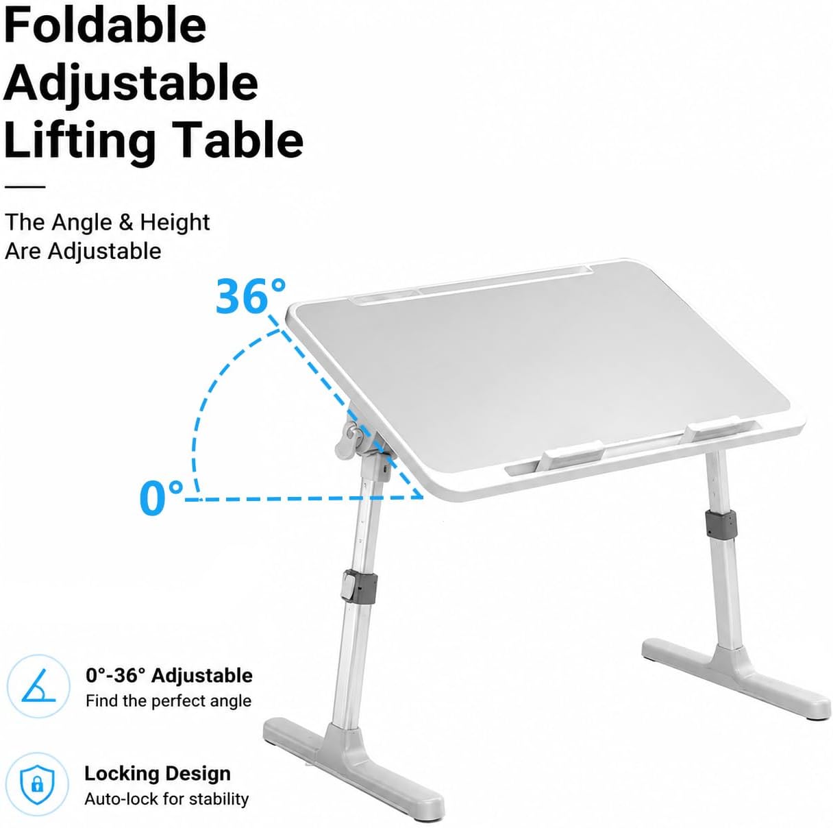 Large Car Seat Tray Table, 22.5"×12.6" Foldable Travel Table in Car, Height Adjustable Lap Bed Desk for Laptop, Rear Seat Eating Writing Tray with Slot, Car Travel Essentials for Long Trips, Grey