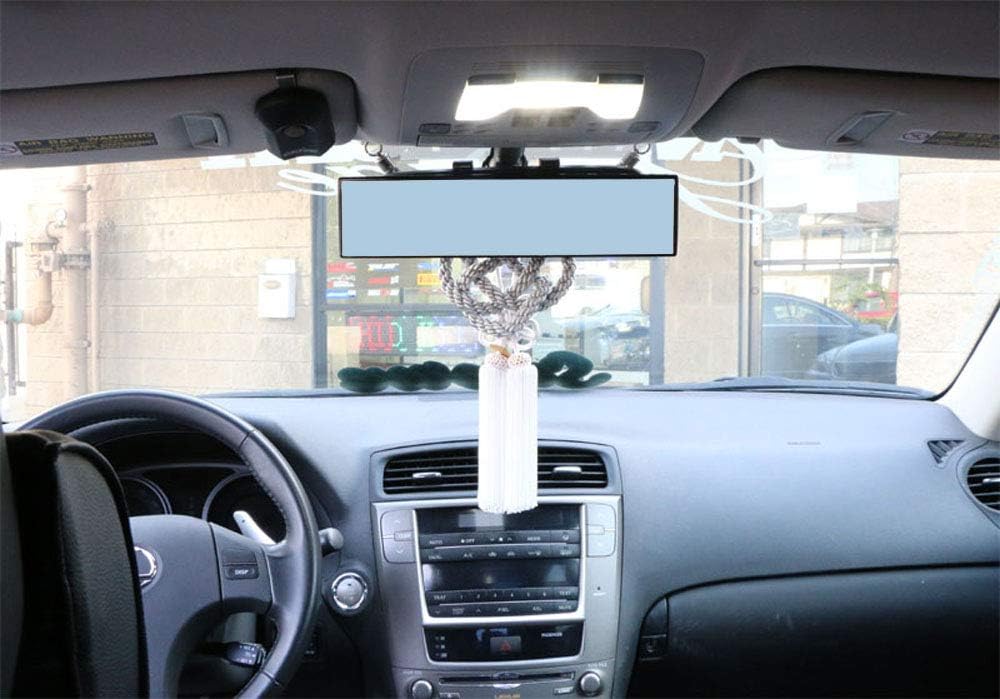 iJDMTOY Wide Angle Flat Rear Clip-On Rear View Mirror For Car Truck SUV