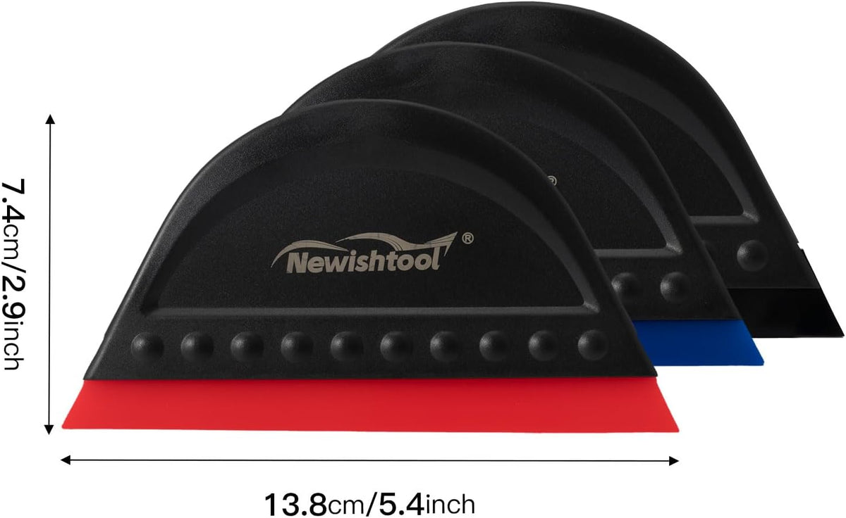NEWISHTOOL Window Tint Squeegee Black Small Scraper for Vinyl PPF Tools