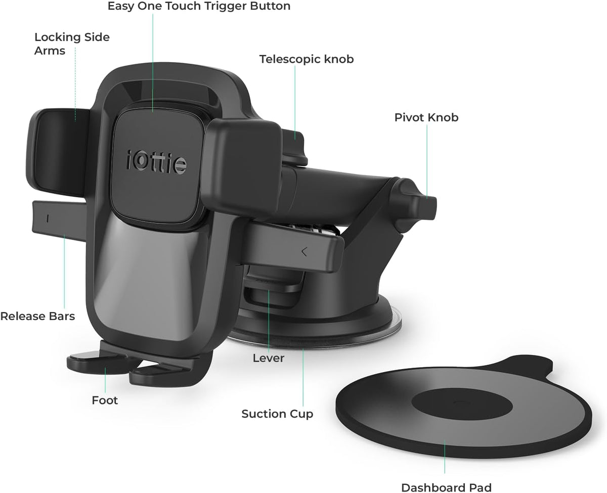 iOttie Easy One Touch Classic Dash & Windshield Universal Car Mount Phone Holder Desk Stand for iPhone, Samsung, LG, Moto and other Smartphones