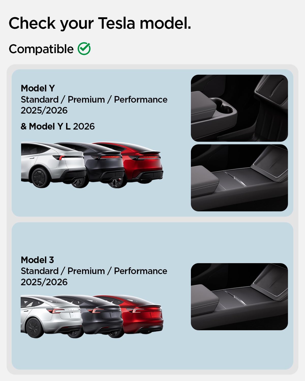 Spigen Under Screen Storage Organizer for Tesla Model Y Juniper & Model Y L (Standard, Premium & Performance 2026/2025) and Model 3 Highland (Standard, Premium & Performance 2026/25/24) - Black
