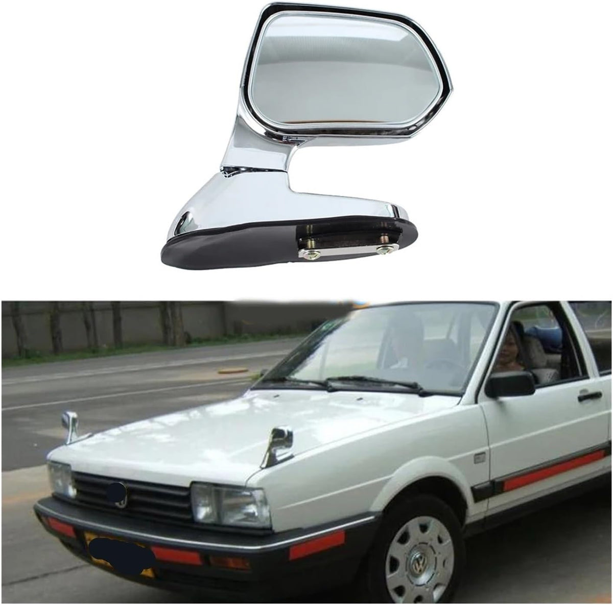 2PCS 4x4 UTE Car Hood Bonnet Blind Spot Mirror Side View Mirrors Adjustable Blindspot Mirror (Black)