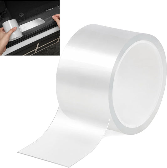 Clear Car Door Sill Protector, Anti-Scratch Paint Protection Film (PPF) Tape, Universal Wear-Resistant Strip for Door Edge Guards
