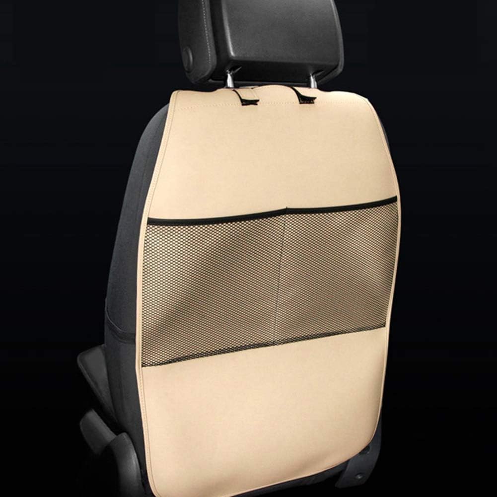 HCMAX 2 Pack Kick Mat Car Seat Back Protector Waterproof Easy to Clean Multifunctional Organizer Storage Bag Travel Accessory PU Leather Black